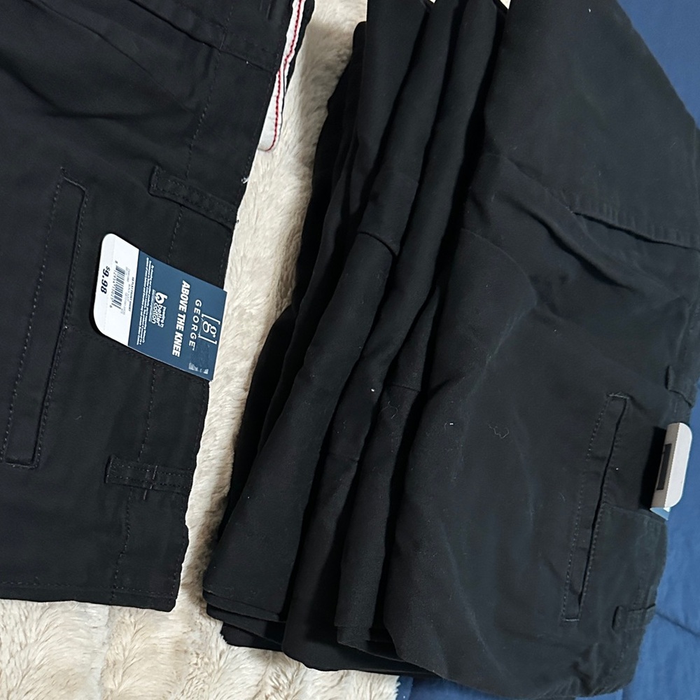 Wholesale lot of 9 pair of George Men's Black Flat Front Shorts - Picture 3 of 4